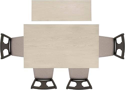 Miniatura 15 de Powell Willow - Juego de comedor de seis piezas con base gris oscuro y parte superior blanca ahumada, incluye mesa de comedor, cuatro sillas y banco