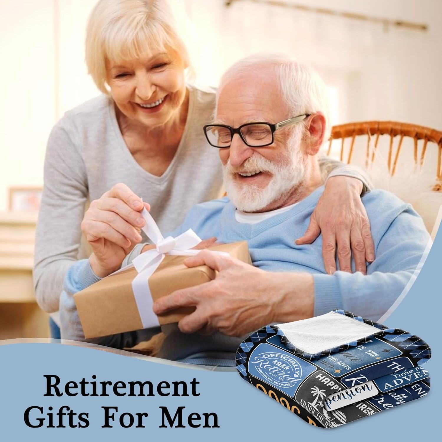 Retirement Gifts Blanket for Men 2026, Happy Retirement Gifts for Dad, Coworker, Husband, Funny Retired Present Throw 50"x60" for Retirees - Image 2