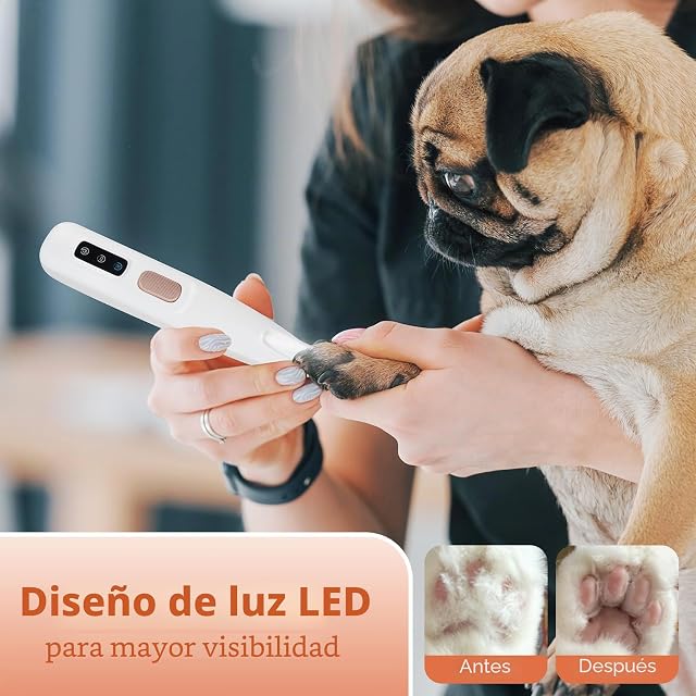 Foto 3 de 7 de PawTrim Pro - Recortadora de patas para mascotas con luz LED, resistente al agua, inalámbrica, para mascotas…
