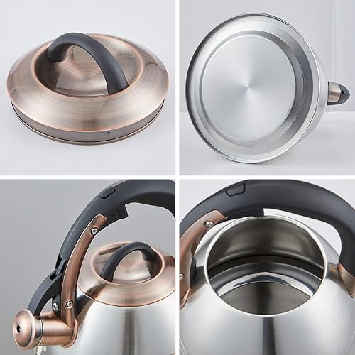 Miniatura 8 de Tetera - Teteras de 2.2 Cuartos para Estufa Tetera Silbante de Acero Inoxidable Teteras para Estufa Tetera Silbante