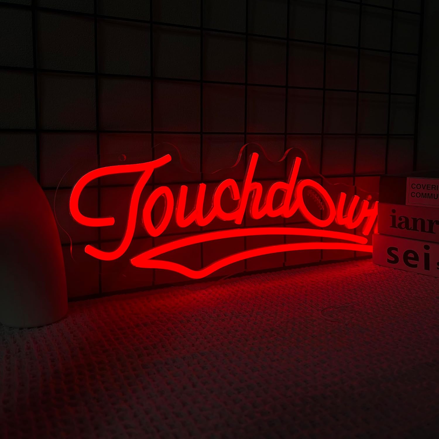 Touch Down Neon Sign for Wall Decor, Football Neon Sign for Bedroom, Man Cave, Party, Bar, 15.3x6.1 Inch