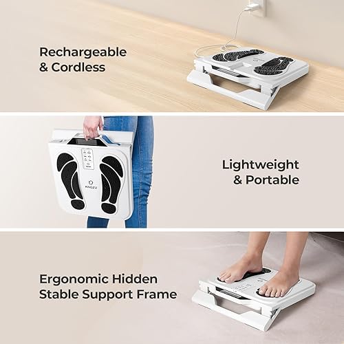 Miniatura 7 de KNQZE Masajeador de pies EMS para neuropatía, estimulador de circulación del nervio del pie TENS EMS para aliviar el dolor, 10 modos y 50