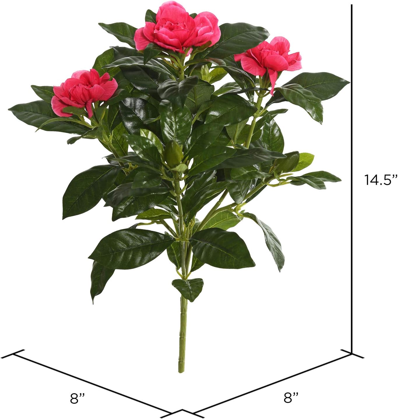 Vickerman 14.5" Artificial Beauty Polyester Gardenia Flower Bush - Premium Faux Floral Decor for Wedding or Everyday Arrangements - Maintenance Free Flowers