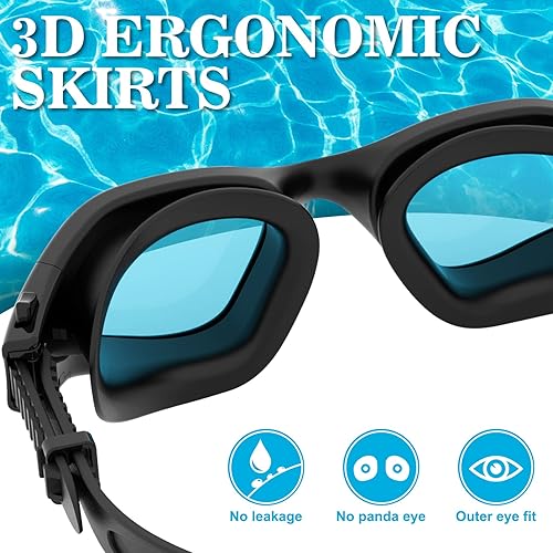 Miniatura 4 de WIN.MAX Gafas de natación polarizadas para piscina, antiniebla, anti rayos UV, sin fugas, visión clara para hombres, mujeres, adultos, adolescentes