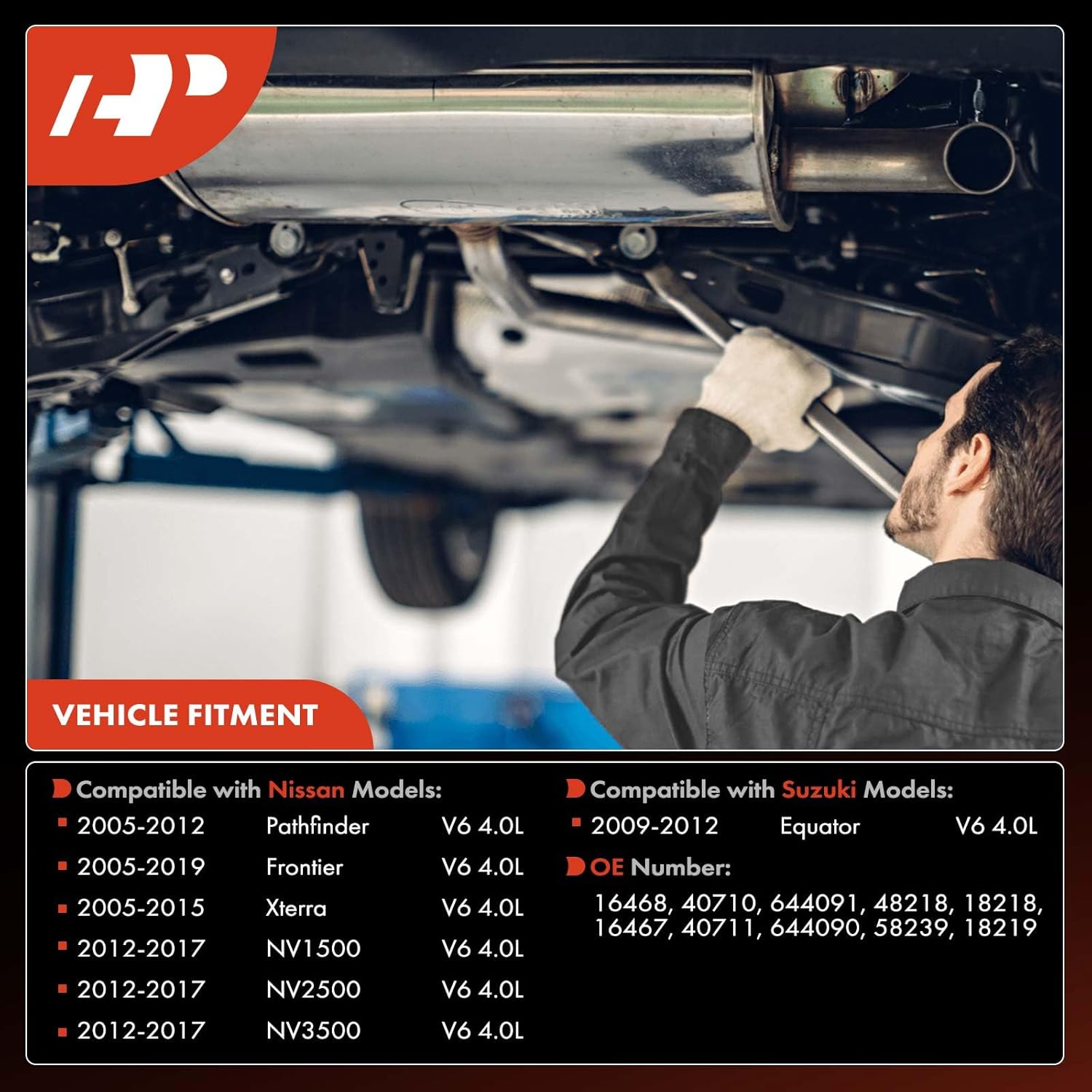 A-Premium Front 2-PC Catalytic Converter Kit Direct-Fit Compatible with Nissan Frontier 2005-2019, Pathfinder 2005-2012, NV1500, NV2500, NV3500, Xterra & Suzuki Equator, 4.0L, EPA Compliant