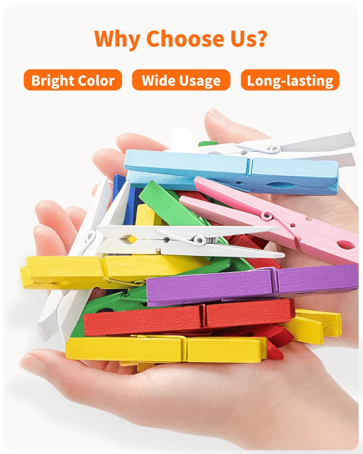Wäscheklammern aus Holz, robust, für den Außenbereich, große Wäscheklammern, 8,9 cm, 50 Stück, zum Aufhängen von Kleidung, Kleidung, Nähen, Chip-Clips, Cheer Pins für Taschen, Foto, Bild, Kunstwerk
