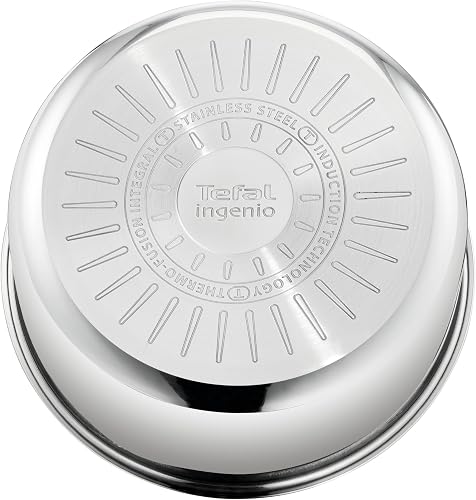 Tefal Ingenio Set of 4 Pieces, 16/18/20 cm Pans + 1 Removable Handle, Induction, Stainless Steel, Stackable, Space Saving, Made in China, Preference On L898S334 - 2