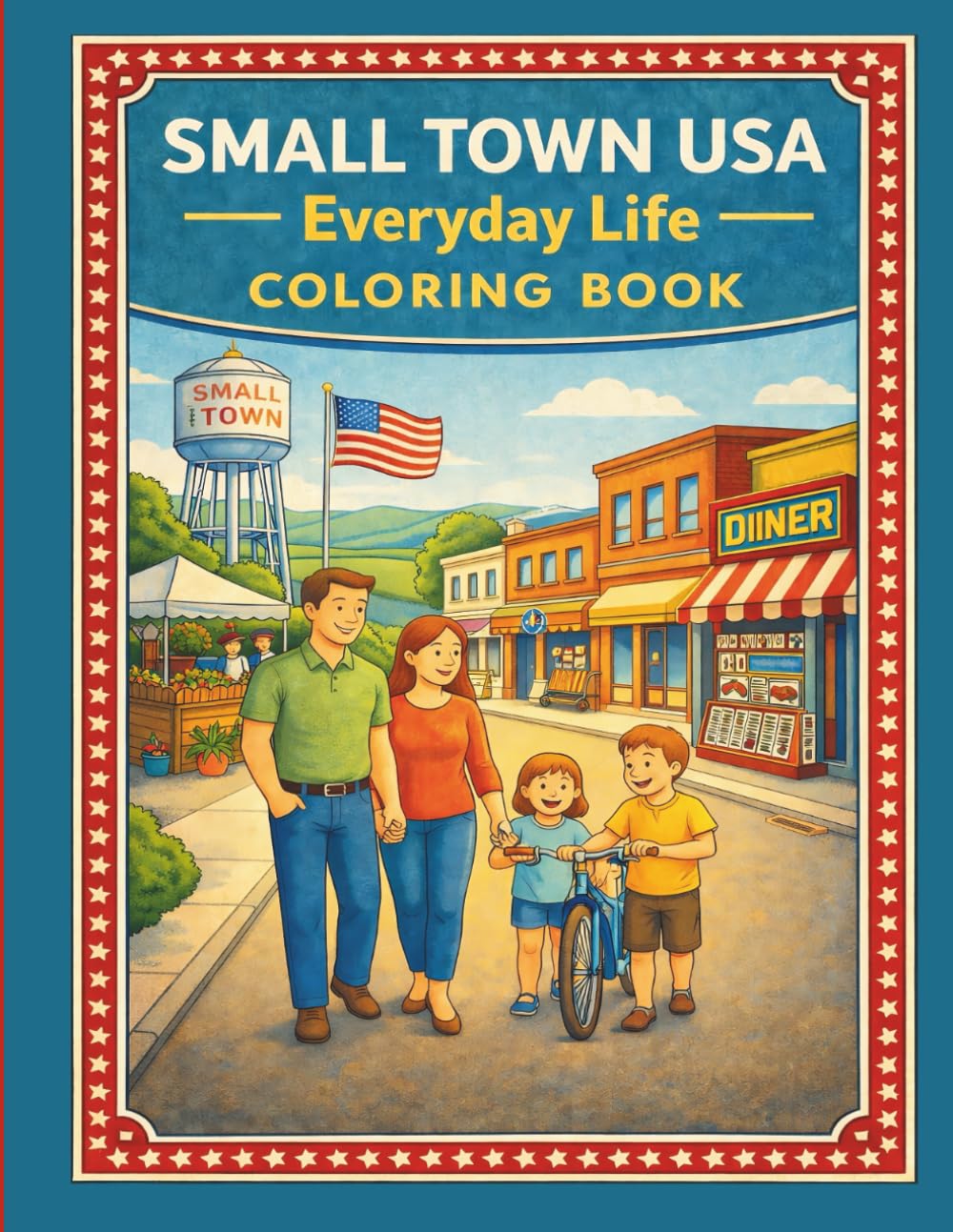 Small Town USA – Everyday Life Coloring Book