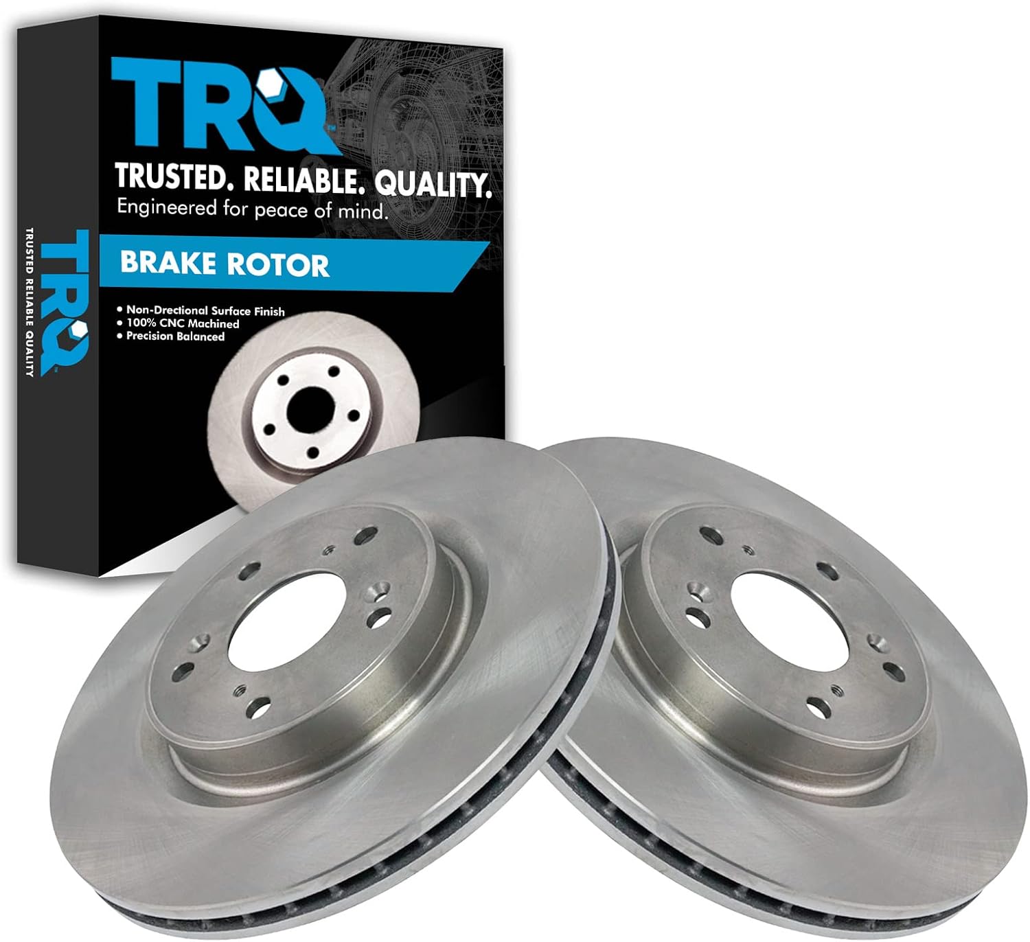 TRQ Front Brake Rotors Set Vented Compatible with 2012-2016 Honda CR-V