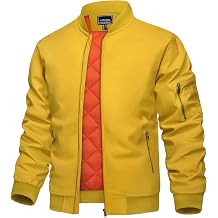 KEFITEVD Mens Bomber Jackets Winter Windbreaker Warm Full Zip Casual Coats | Windproof, Water-Resistant Jacket with Zip Pockets, Comfortable, Padded, Fall, for Outdoor, Work