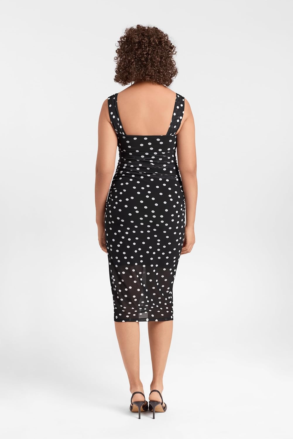 S3 Swim Women's Draped Mesh Midi Dress with Built-in Shapewear image 3