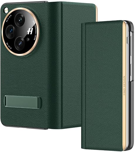 Midkart Magnetic Leather Flip Cover with Hinge Protection Compatible with OnePlus Open (Release 2023) Hard PC Built-in Kic...