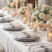 Vista 9 de 400PCS Pre Rolled Silver Plastic Silverware Sets - Heavy Duty Silver Cutlery - Include 100 Pack Wrapped Disposable Utensils with Napkins for Parties