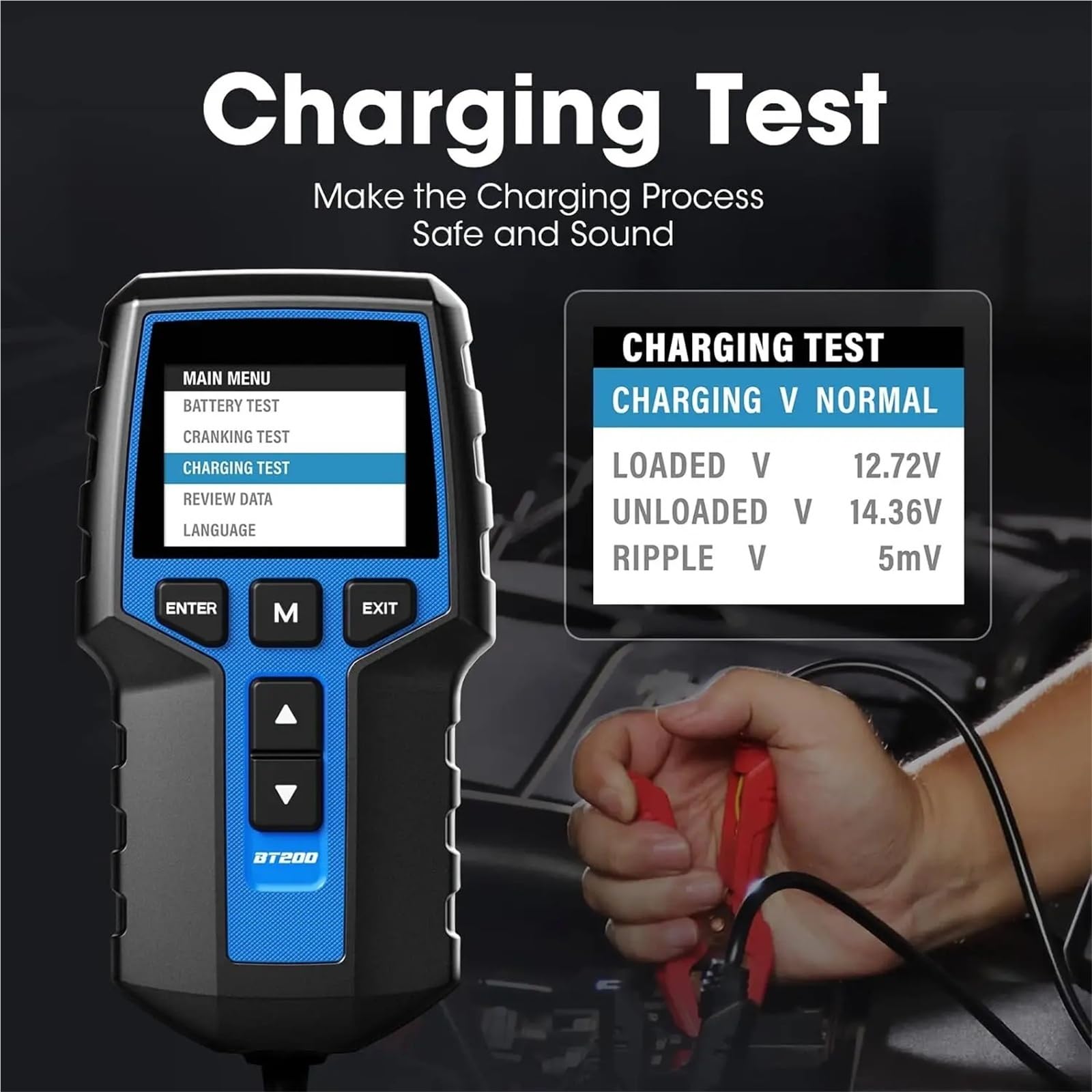 Batterietester, Batterietester Lade Ankurbeln Test-Tools for Auto 24V/12V Automotive Diagnostic Batterie Monitor 100-2000CCA