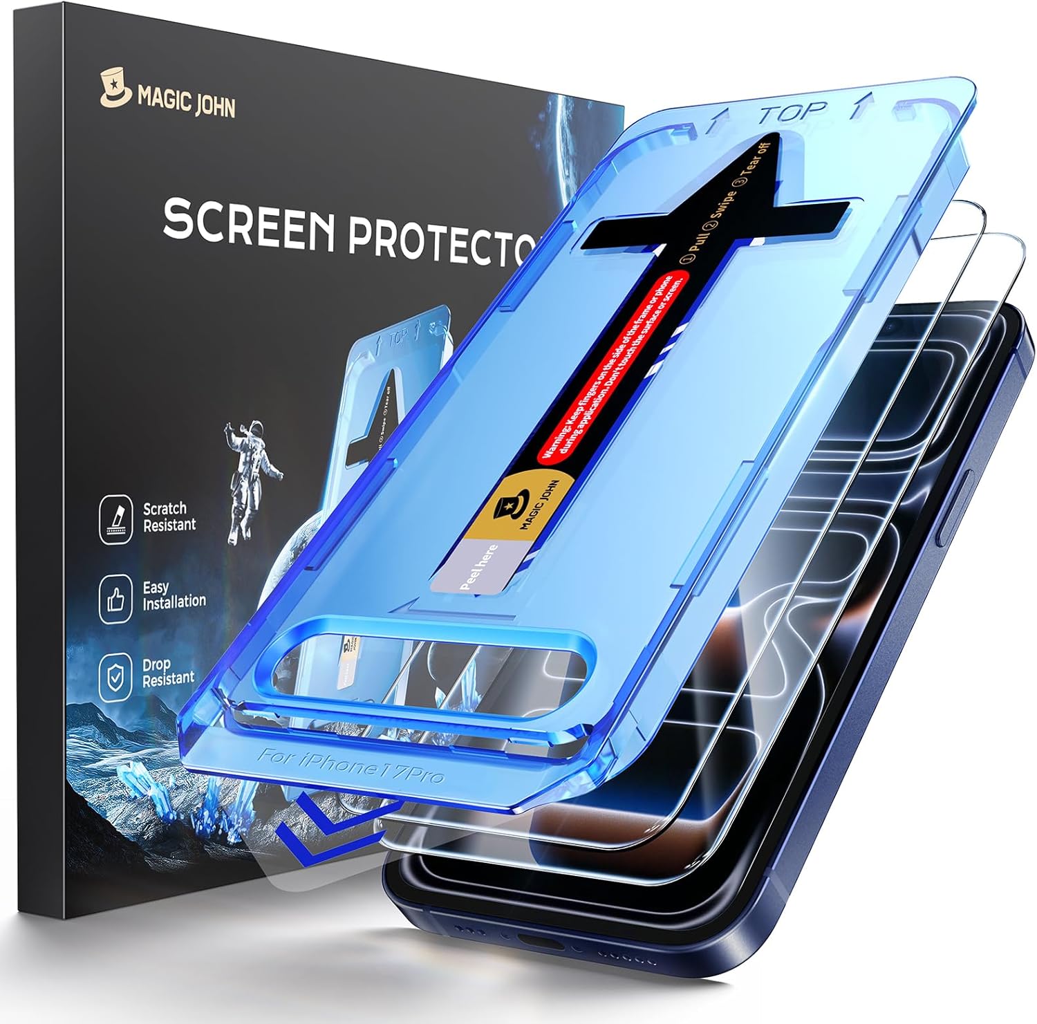Amazon.com: MAGIC JOHN 2 Pack for iPhone 17 Pro 6.3 inch Tempered Glass ...