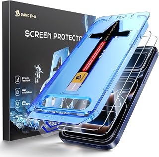 MAGIC JOHN Easy Installation for iPhone 17 Pro Screen Protector, 2 Pack
