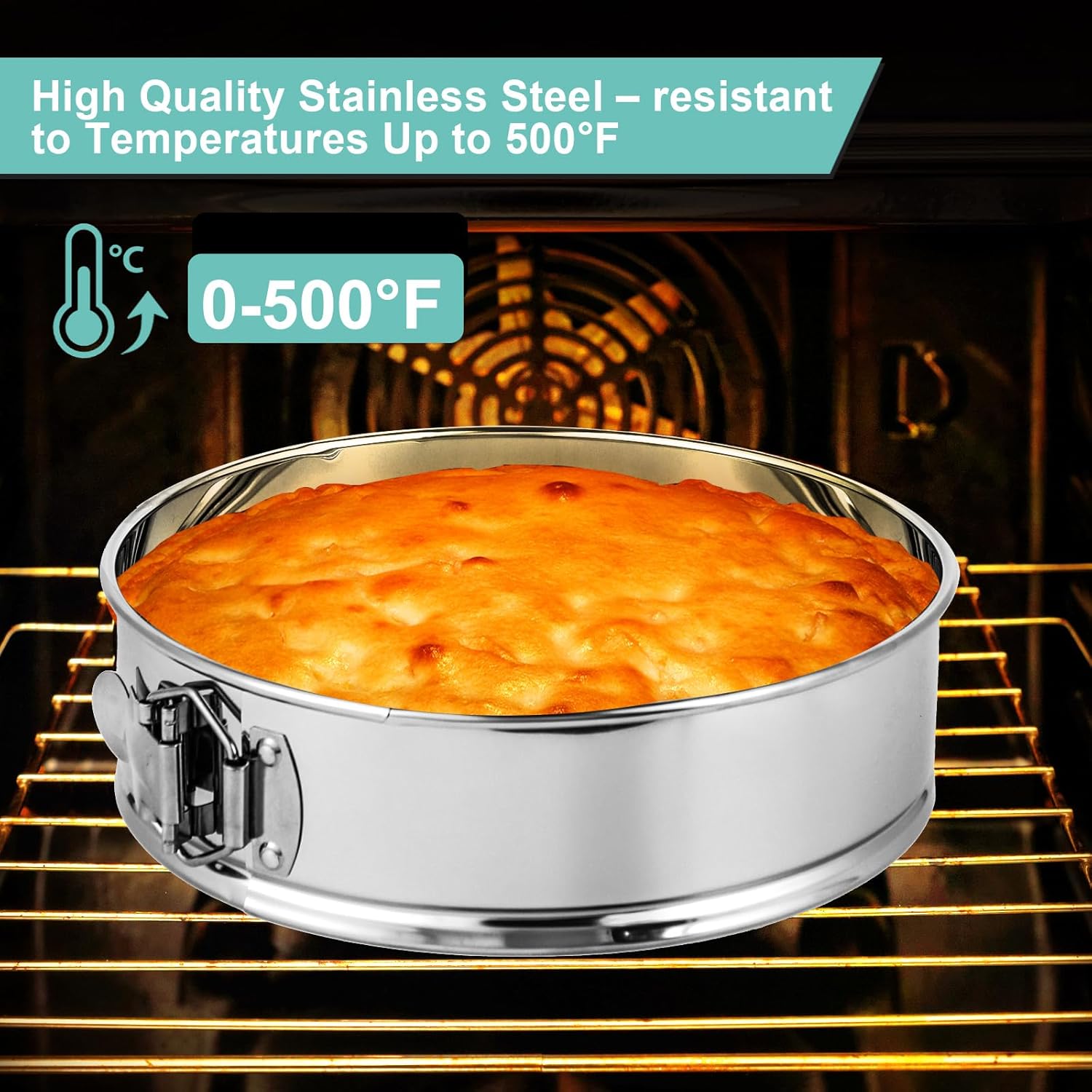 9inch 304 Stainless Steel Springform Cake Pan with Detachable Bottom, Silicone Cheesecake Pan Protector, Parchment Paper, Decorating Kit Piping Bags and Tips- Ideal for Home Bakers - Image 9