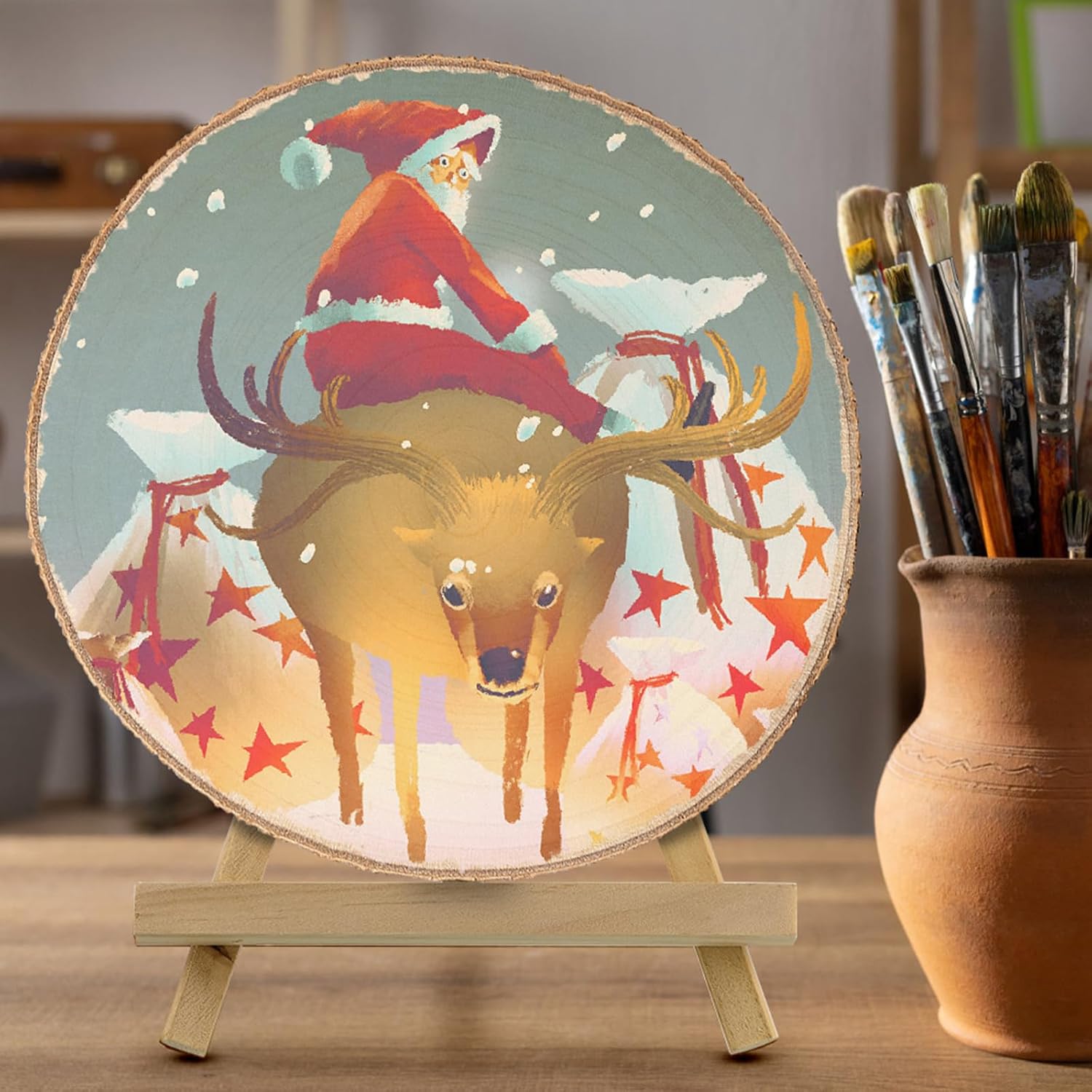 8pcs Wood Slices for Centerpieces 8-9inchs-Christmas Rustic Wood Circles Wedding Table Decor-Unfinished Baby Shower Wood Rounds for DIY Crafts - Image 8