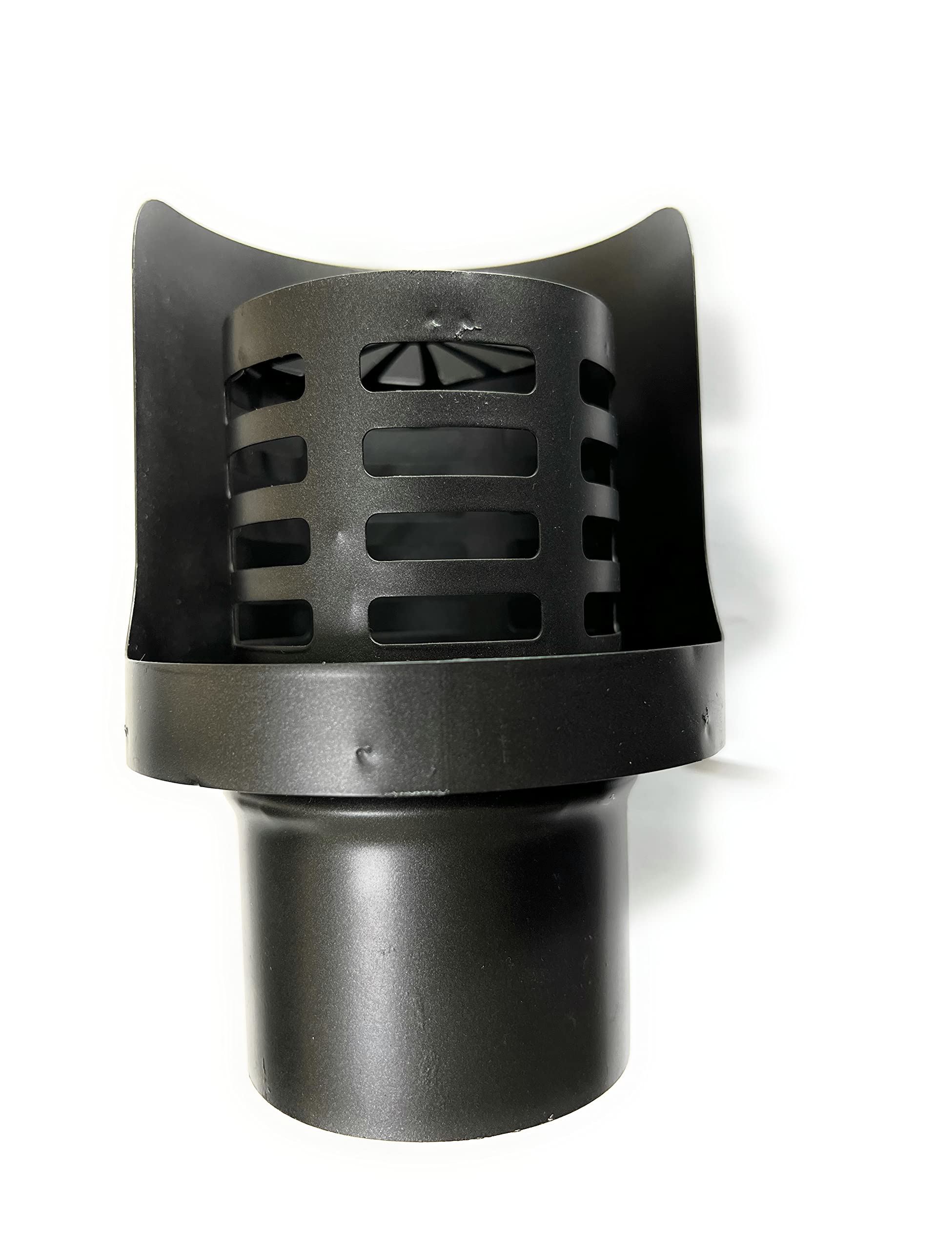 Terminale nero inox innesto M maschio Cappello fumaiolo Terminale pellet (D80mm)