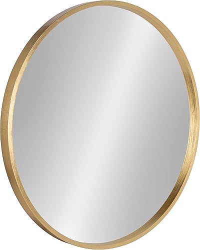 Miniatura 8 de Kate and Laurel Travis - Espejo de pared redondo de madera, 21.6 pulgadas de diámetro, plateado, acento de decoración de pared elegante y glamoroso