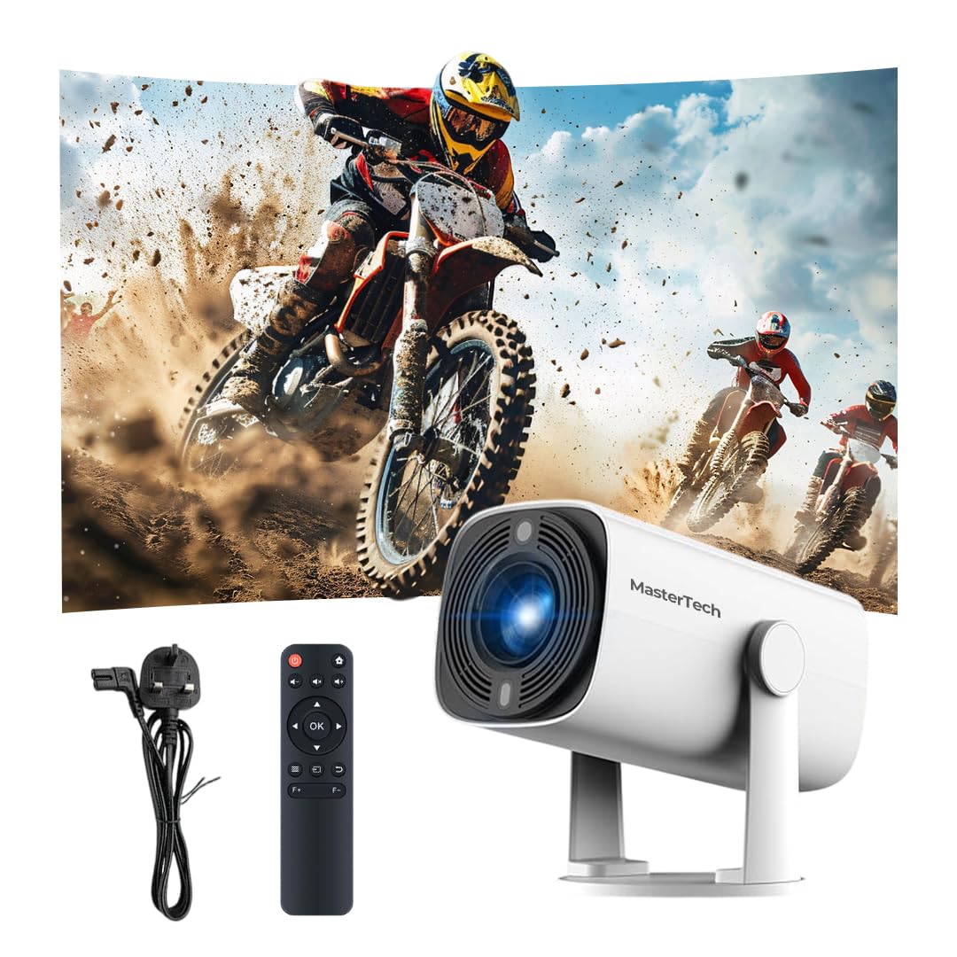 Portable Full HD 1080p Mini Projector with 4K Support, Android System, 300 ISO Brightness, 180° Rotatable Design, Auto Keystone, Dual-Band WiFi 6, Bluetooth, HDMI – Home Theater Projector