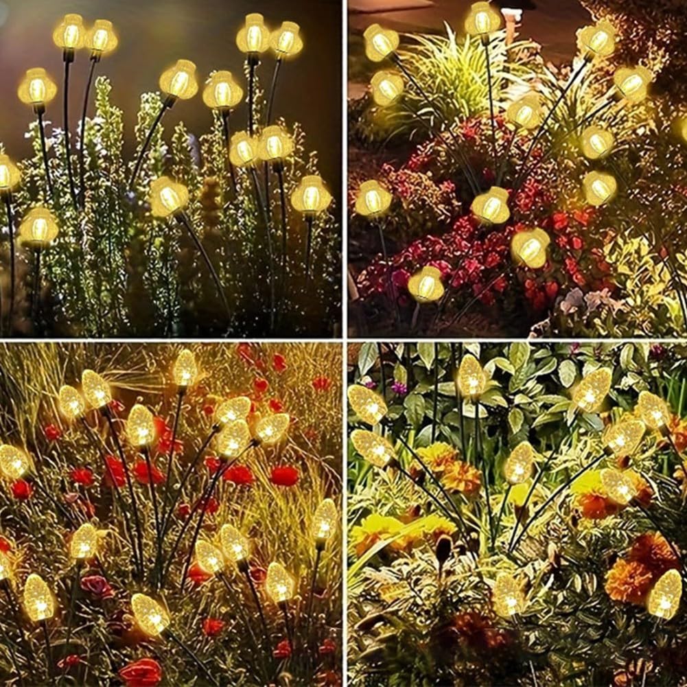 Luci solari da terra da 70 cm, confezione da 4, facili da