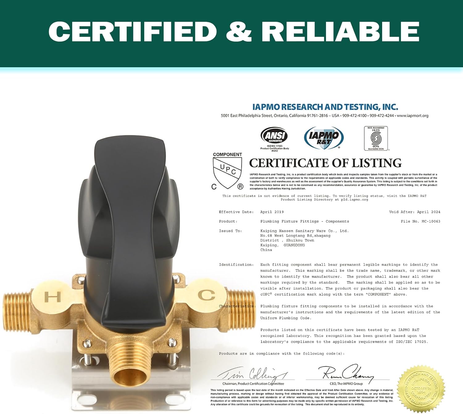 2 Way Shower Diverter Pressure Balance Mixing Valve with Single Handle Matte Black Shower Trim Kit, Dual-Function Shower Control Brass Rough-In Mixer 1/2" NPT Connection