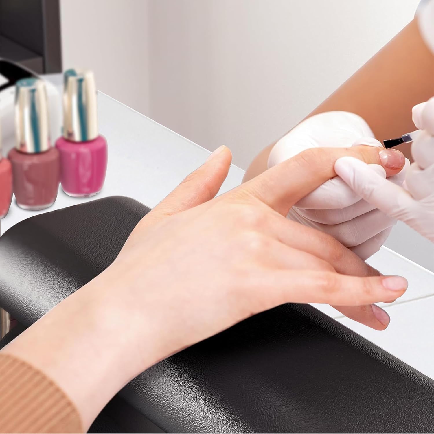 Manicure Table Nail Desk for Nail tech, 56 Inch Beauty Nail Table w/3 Cabinet+3 Drawers+3 Layers Open Cabinet+1 Open Drawer + 1 Power Outlet for Professional Salon Manicure Workstation