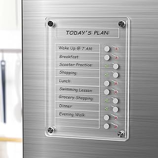 NiHome Acrylic Magnetic to Do List Planning Board with Sliders & Desktop Stand, Chore Chart for Kids & Adults, Checklist Routine Chart Task Board for Fridge & Desk, for Magnetic Metal Surfaces Only