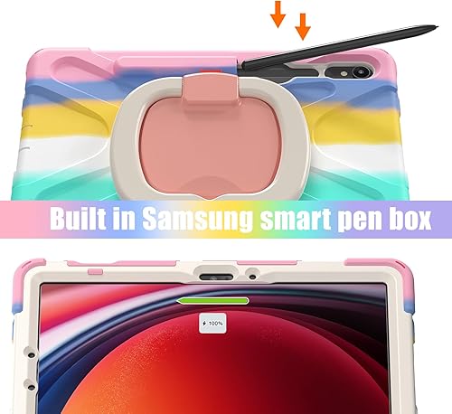 Miniatura 4 de Funda para Galaxy Tab S9 Plus de 12.4 pulgadas 2023 con soporte para bolígrafo S, funda protectora resistente a prueba de golpes con soporte