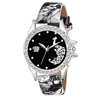 SWADESI STUFF Analogue Womens & Girls Watch (Black Dial Grey Colored Strap)