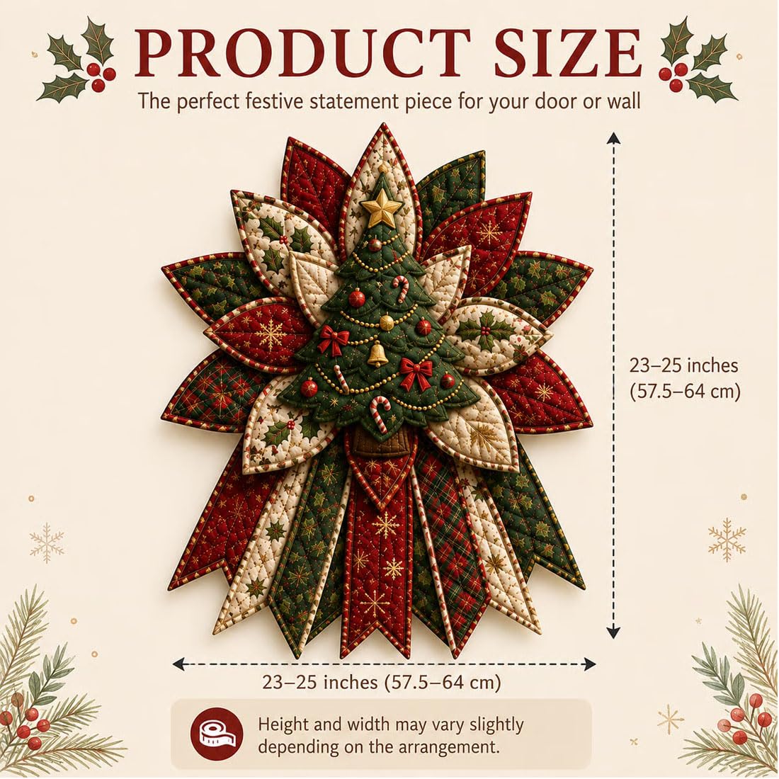 Kit Cucito Fuoriporta Natalizio Trapuntato,Kit‑DIY Adatto Ai Principianti (C)