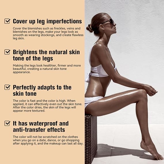 Body Coverage Waterproof,Leg Makeup,Full Coverage Leg Makeup,Tattoo Cover Up Cream Long Lasting,Body Concealer for Mature Skin