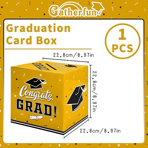 Miniatura 10 de Gatherfun Caja de tarjetas de decoración de fiesta para regalos de fiesta de graduación, suministros de fiesta, color granate