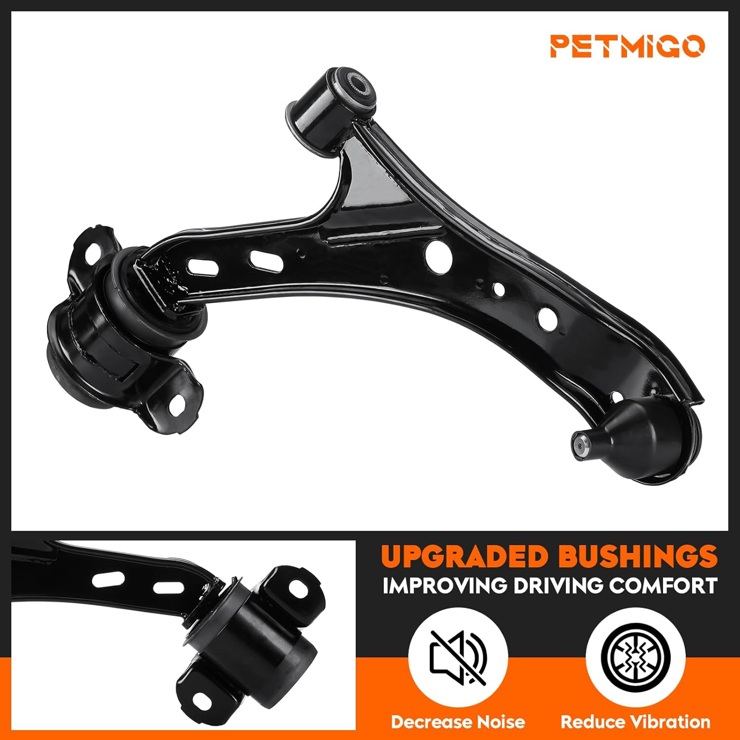 Front Lower Control Arms w/Ball Joints Replacement Suspension Kit for Ford Mustang 2005 2006 2007 2008 2009 2010, Driver & Passenger Side K80727 K80726 (2PCS)