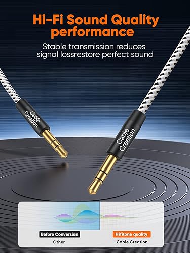 Miniatura 10 de CableCreation Cable auxiliar (3 pies3.0ft) para automóvil, 0.138in macho a macho auxiliar 18 de audio estéreo compatible con auriculares, iPods,