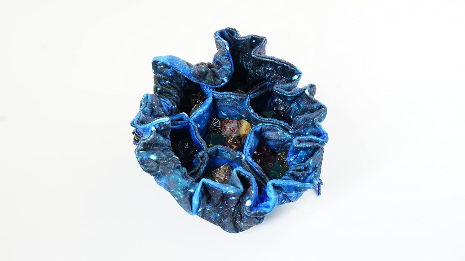 FanRoll by Metallic Dice Games Velvet Compartment Dice Bag with Pockets: Galaxy, Role Playing Game Dice Accessories for Dungeons and Dragons