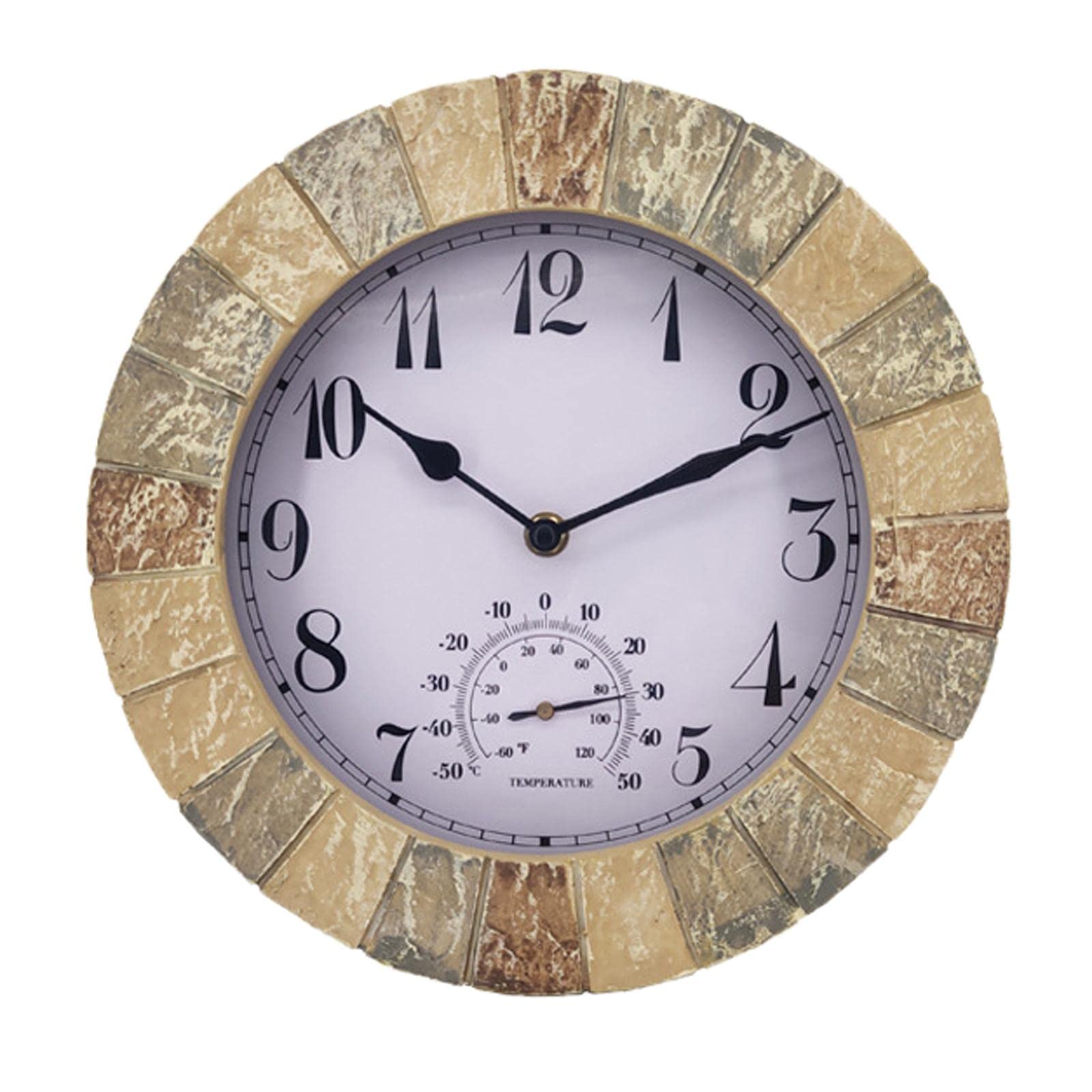 KESOTO Orologio da Parete Multifunzione per Esterni, Impermeabile, con Indicatore di Temperatura E Funzionamento Silenzioso, Ideale per Soggiorno, Casa E STI