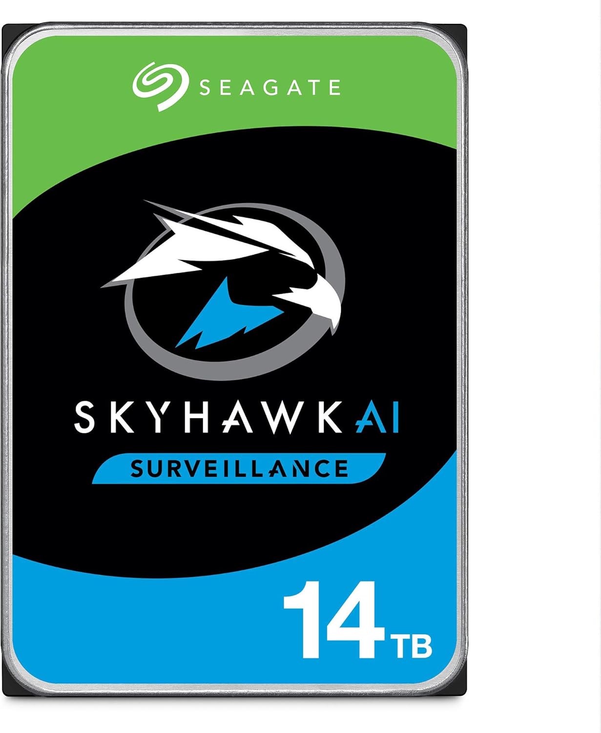 Seagate Skyhawk AI 14TB Surveillance Internal Hard Drive HDD–3.5 Inch SATA 6Gb/s 256MB Cache for DVR NVR Security Camera System with Drive Health Management (ST14000VE0008) (Renewed)