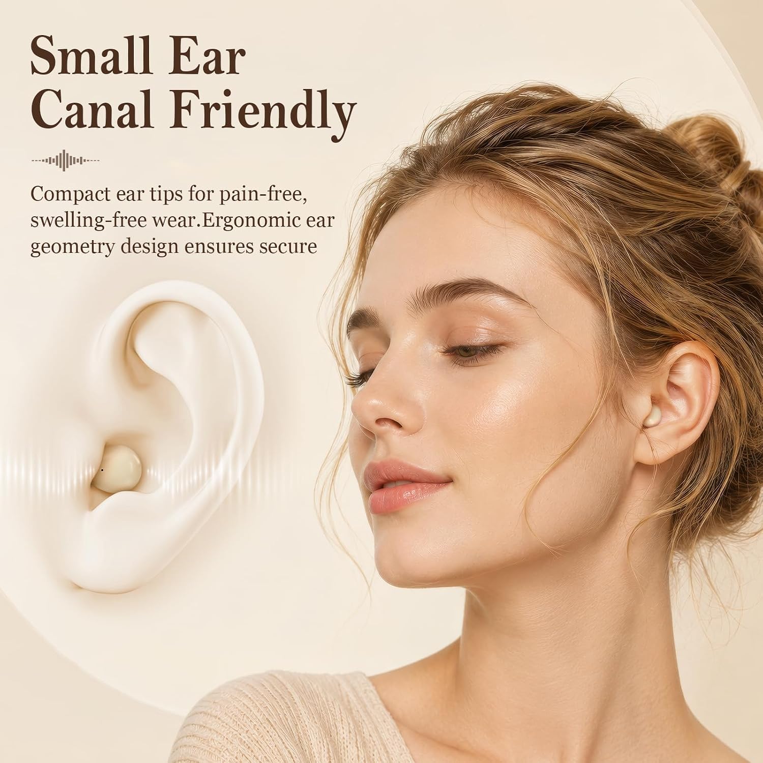 Xmenha Low Profile Invisible Earbuds Mini Wireless Bluetooth with Premium Sound Quality and One-Step Auto Pairing Micro Tiny Small Discreet Earbuds for Small Ear Canals Invisible Ear Buds Mini
