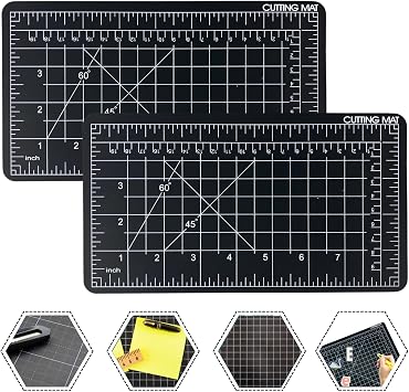 ARTISTS BEST 2 Pc. 5" x 9" Self Healing Black Cutting Mat | Rotary Cutting Sewing Mat for Craft, Fabric, Scrapbooking Sewing