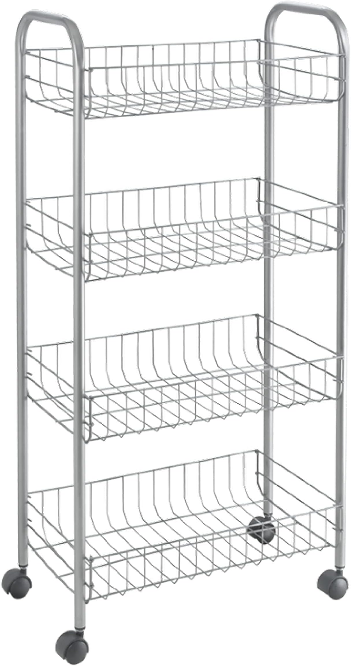 Metaltex Ascona- Mehrzweckwagen mit Rollen, Grau, 41 x 23 x 84 cm