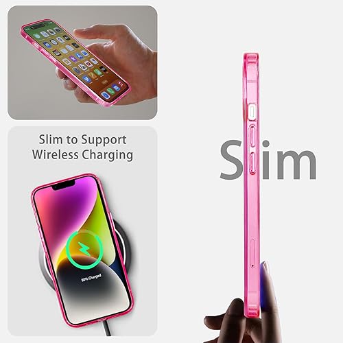 Vista 18 de JJGoo Compatible con iPhone 14 Plus Funda transparente, transparente a prueba de golpes, delgada, antiarañazos, carcasa protectora de policarbonato