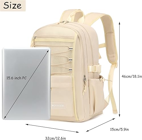 Miniatura 7 de Mochila para laptop para mujeres y niñas, bolsa escolar de malla de 15.6 pulgadas, mochila unisex para estudiantes, mochila impermeable para