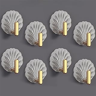 KINTEGOOD Decorative Wall Self Adhesive Hooks, Punch Free Adhesive Door Wall Hooks for Hanging Heavy Duty, Over The Door Hooks Key Holder for Wall, Wall Hook Key Purse Hanger Door Hanger Hook (8pcs)