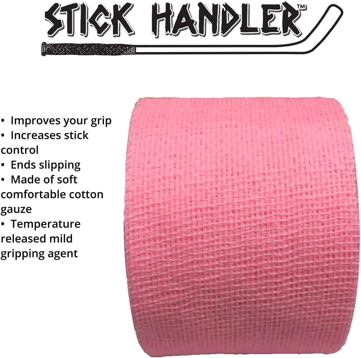 STICK HANDLER Professional Hockey Grip Tape Pro Pack (Pink | Ten Pack)