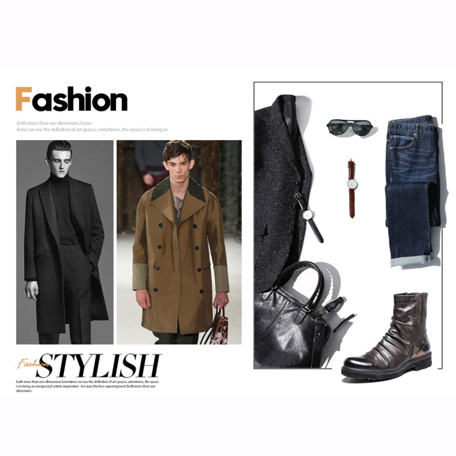 Männer Warmer Wollmantel, abnehmbare Doppelkragen Erbsen-Mäntel Casual Winter Business Slim Fit Jacke Plus Baumwollfutter Dicker Abzug im Freien