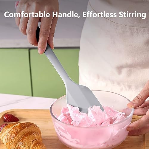 Miniatura 2 de DUFEIMOY - Espátula de goma gris para uso en cocina, espátulas de silicona de 10.8 pulgadas para cocinar, resistentes al calor, espátula de cocina