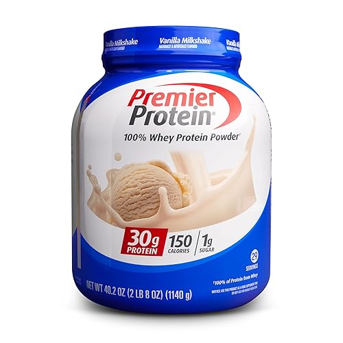 Premier Protein Protein Powder, 30g Protein, 1g Sugar, No Soy Ingredients, Gluten Free, Vanilla Milkshake, 29 Servings, 40.2oz - Vanilla - 29 Servings (Pack of 1)