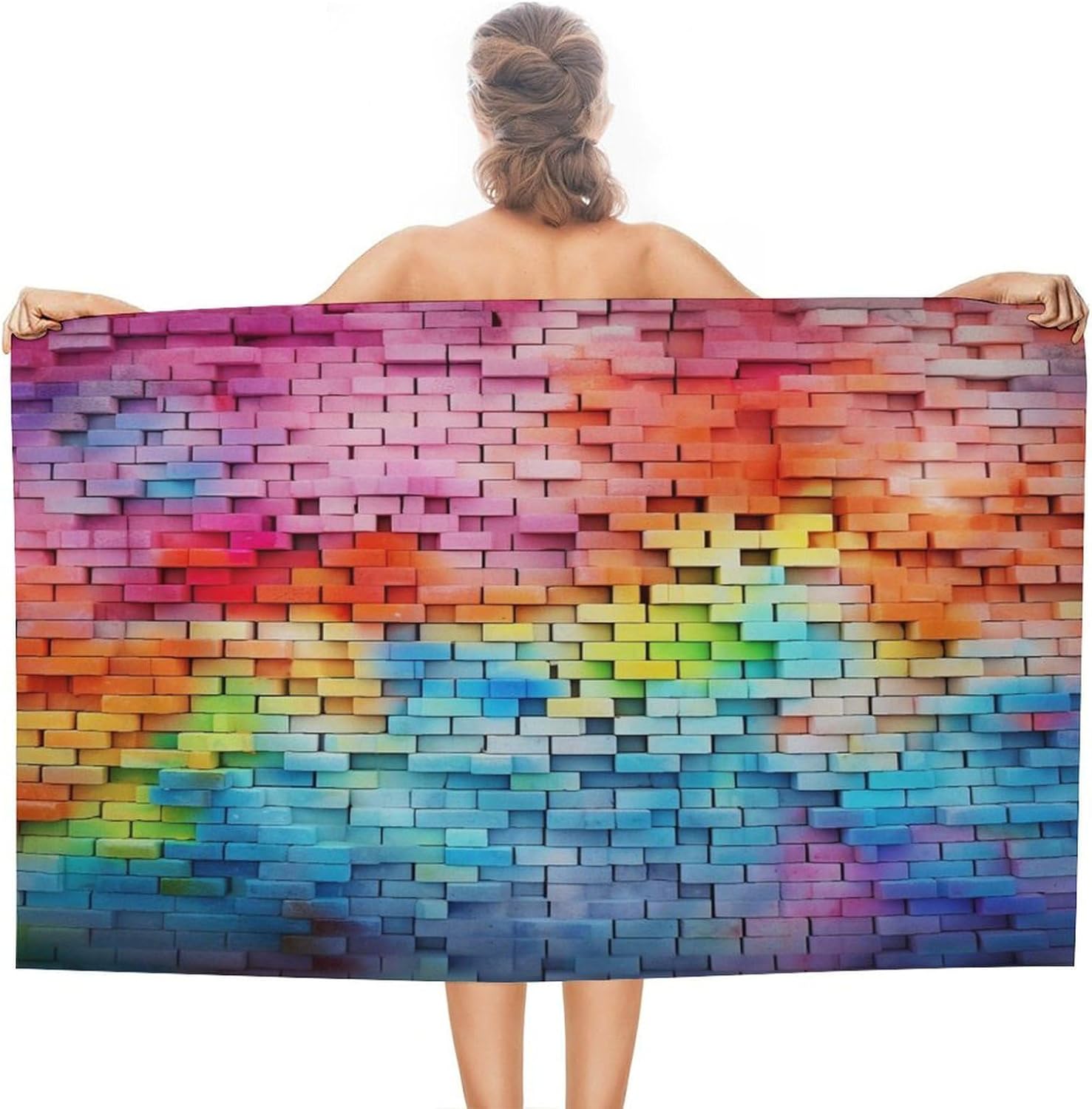 Swimming Towel, Colorful Wall Printed Fashion Towel,Portable Towel,Durable Towel